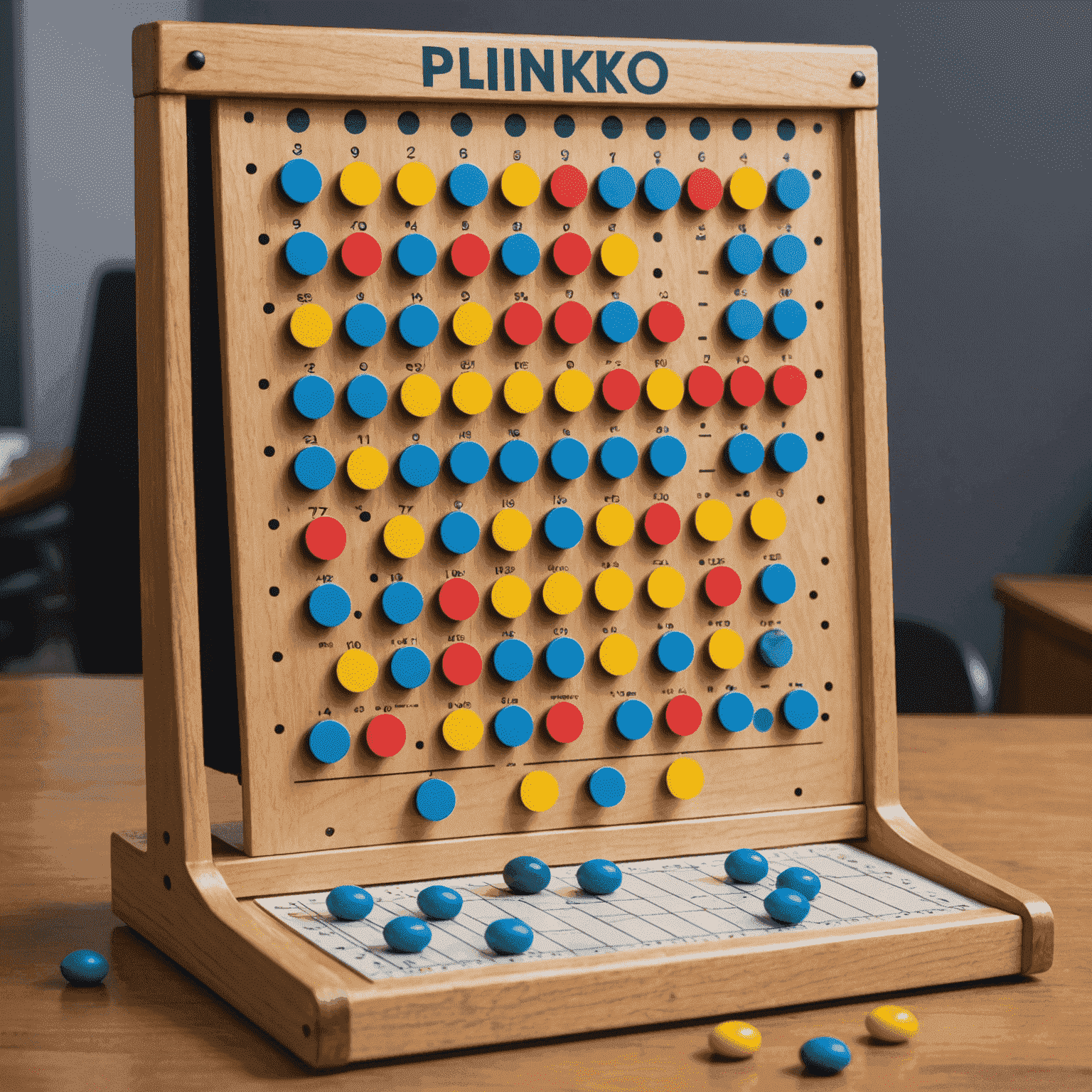 Image illustrant les règles et stratégies de base du jeu Plinko, montrant un plateau de jeu avec des pions et des prix